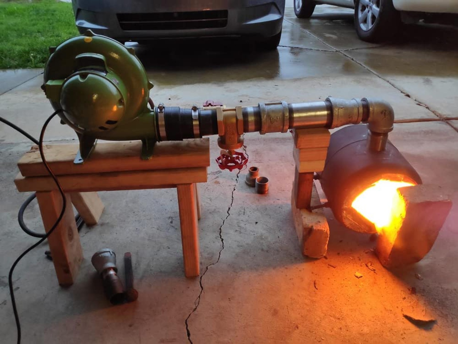 110V 250W US Style Electric Blacksmith Forge Blower Blacksmithing Coal Forge …