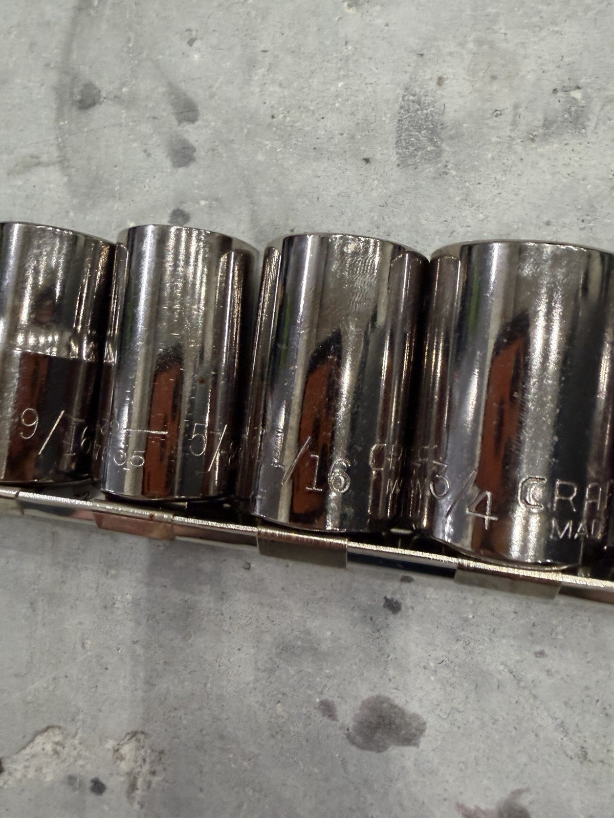 11 Pc Craftsman USA 6 Point SAE 1/2″ Drive Socket Set 3/8″ to 1” G Series