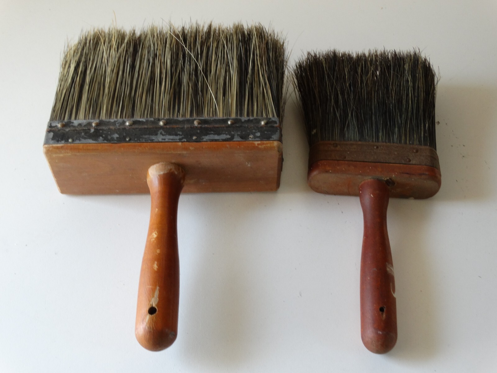 2 vintage bakers Bristle Horse Hair Brush Large 7” X 2-1/4” , 4x 1.25″