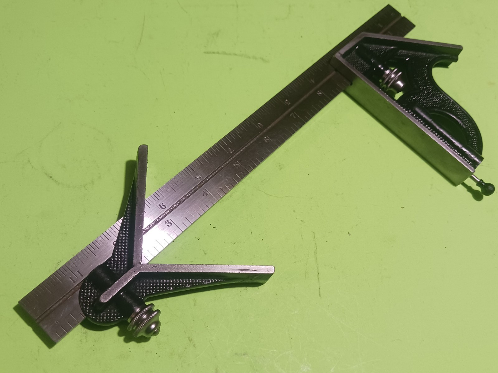 Vintage Starrett Combination Square 4pcs Head, Center Head, 12″ rule & scribe-2