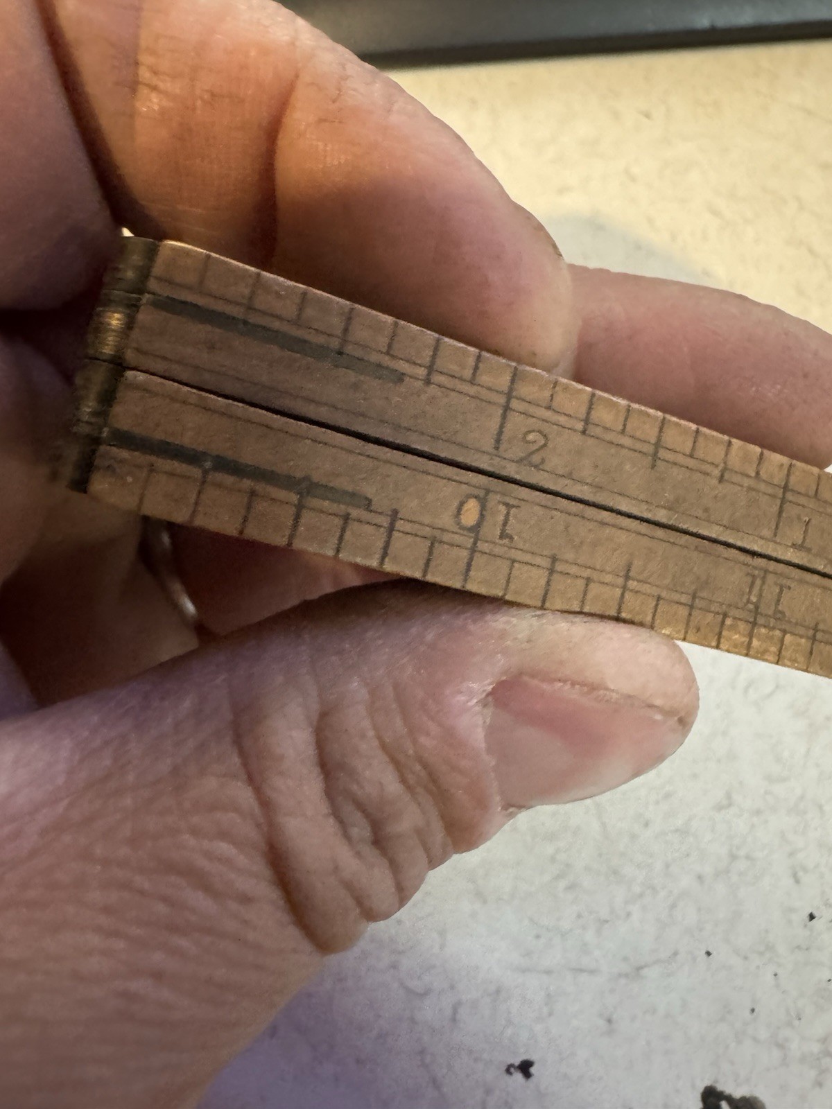 Rare HTF Vintage Stephens & Co. No. 70 Wood Folding Ruler 12”