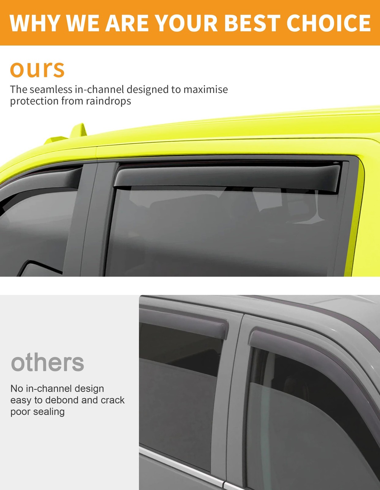 in-Channel Window Rain Guards Fit for Toyota Tacoma 2024-2026 Double Cab with…