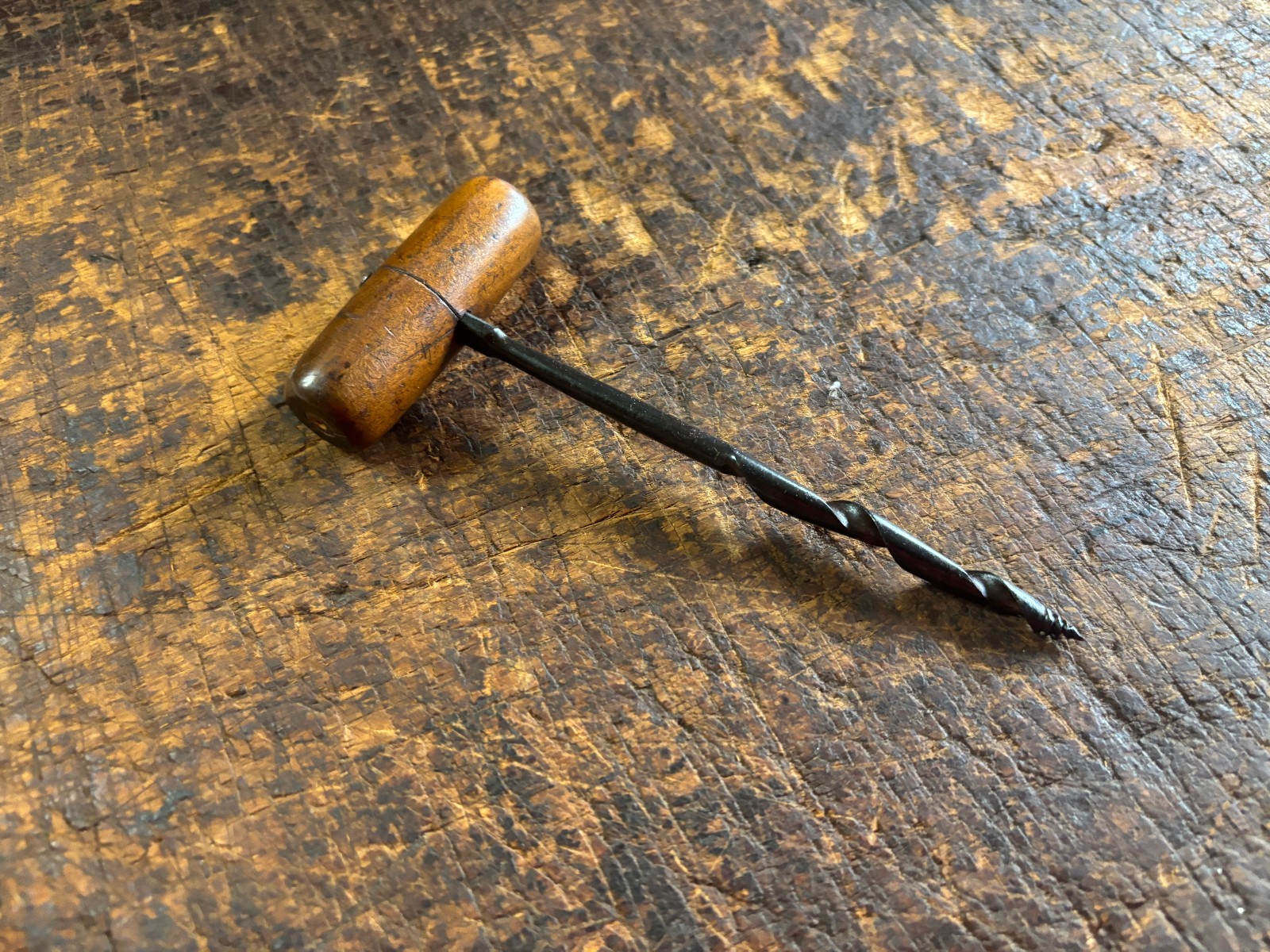 Antique Gimlet Bit Hand Drill Hole Starter. Old Woodworking Leather Craft Tool