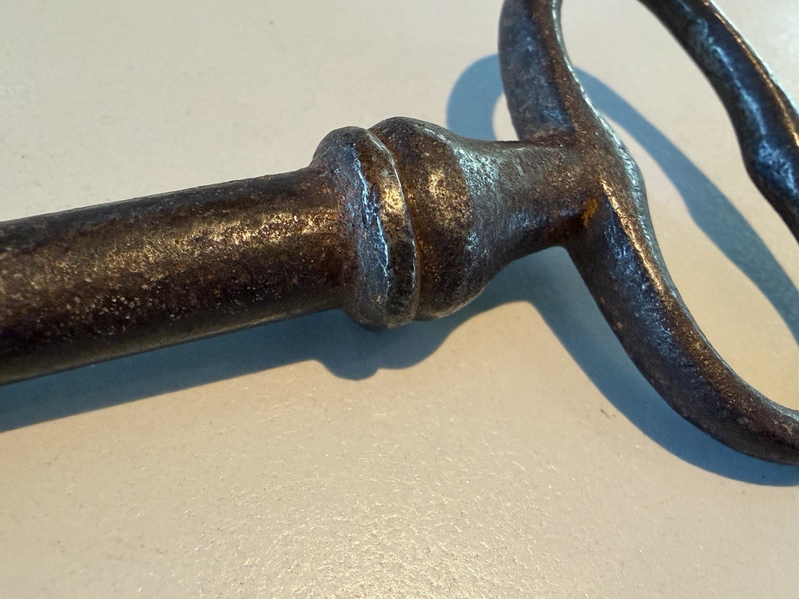 Antique 18th-19th Century Hand Wrought Iron 5 1/2” Jail/Gate Skeleton Key