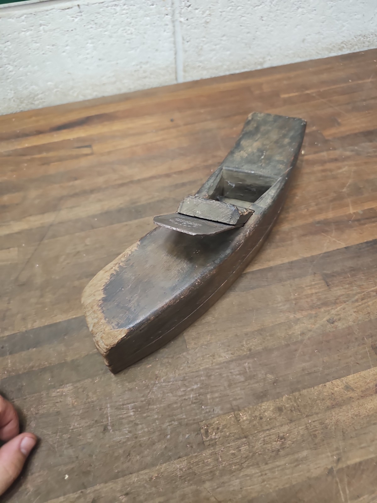 PP67- Antique Cooper Sun Topping Plane Wood Tool Barrel Making Curved Topper