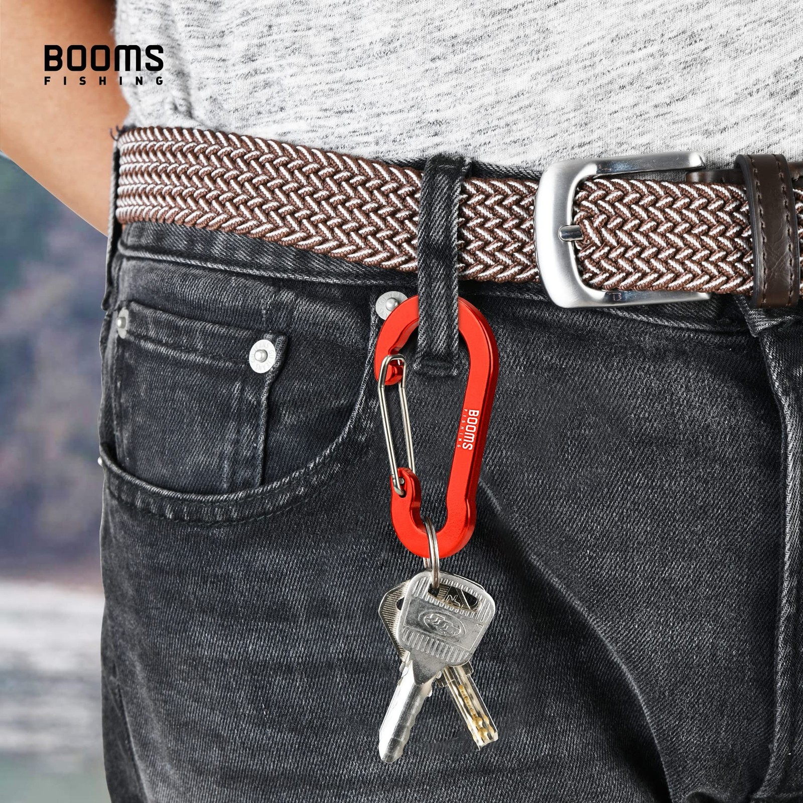 Booms Fishing CC5 Multi-Use Carabiner Clips, 10 Pack 2.7″ Small Caribeener Cl…