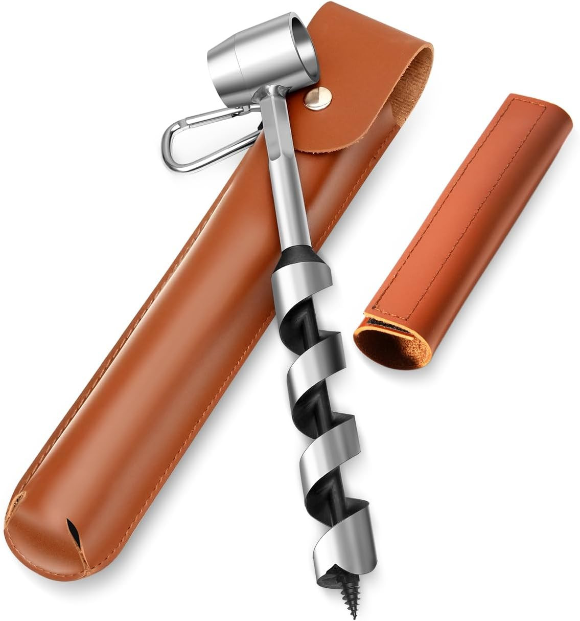 Upgrade Scotch Eye Wood Auger, Hexagon Bushcraft Hand Auger Wrench Drill Bit Set