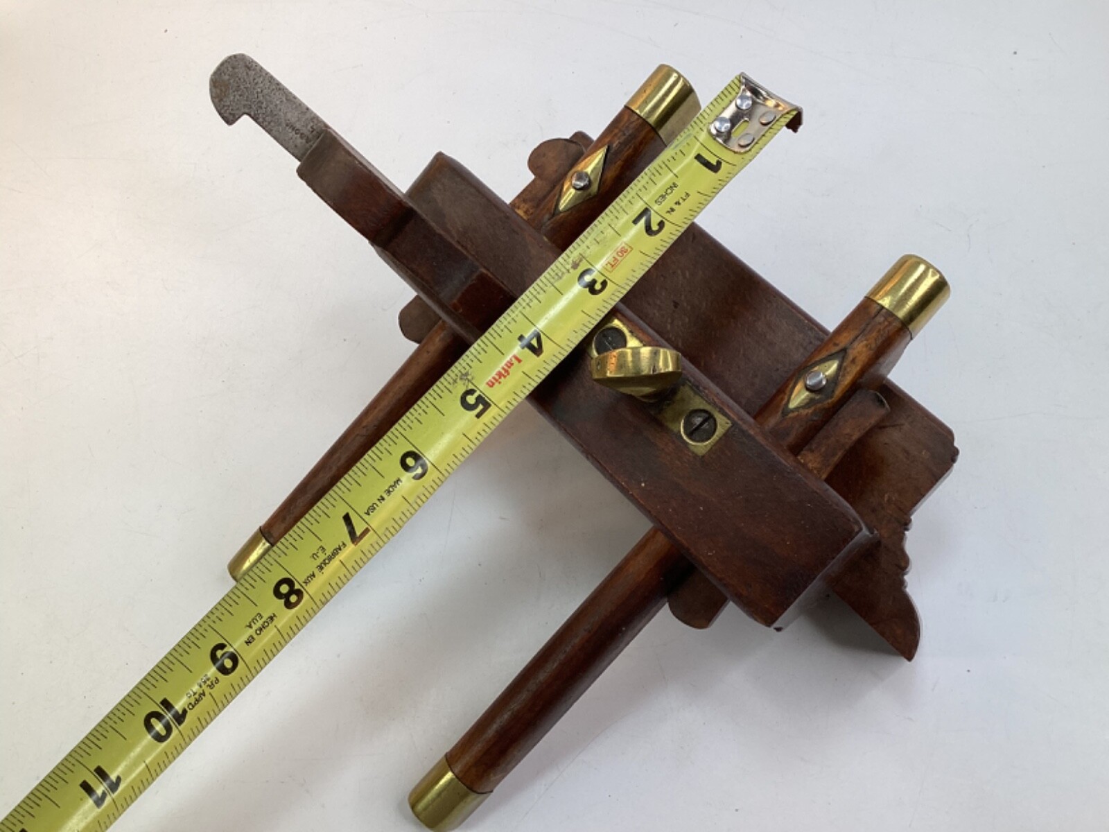 1847 ATKIN & SONS Birmingham England brass & Wood woodworking tool (K4)