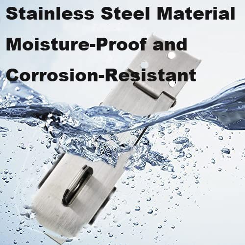 Arlai 4″ 4.96*1.26 inch, 1 stainless steel door bolt hasp +1 Iron padlock