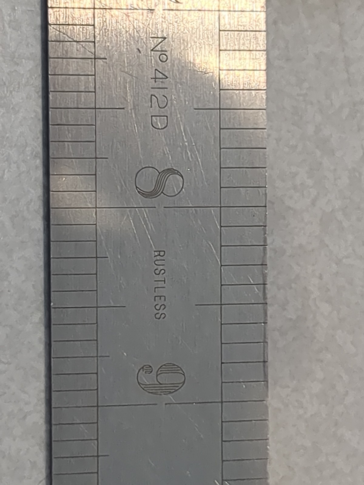 Vtg Chesterman Sheffield England Steel 12” Ruler No. 412D Rustless