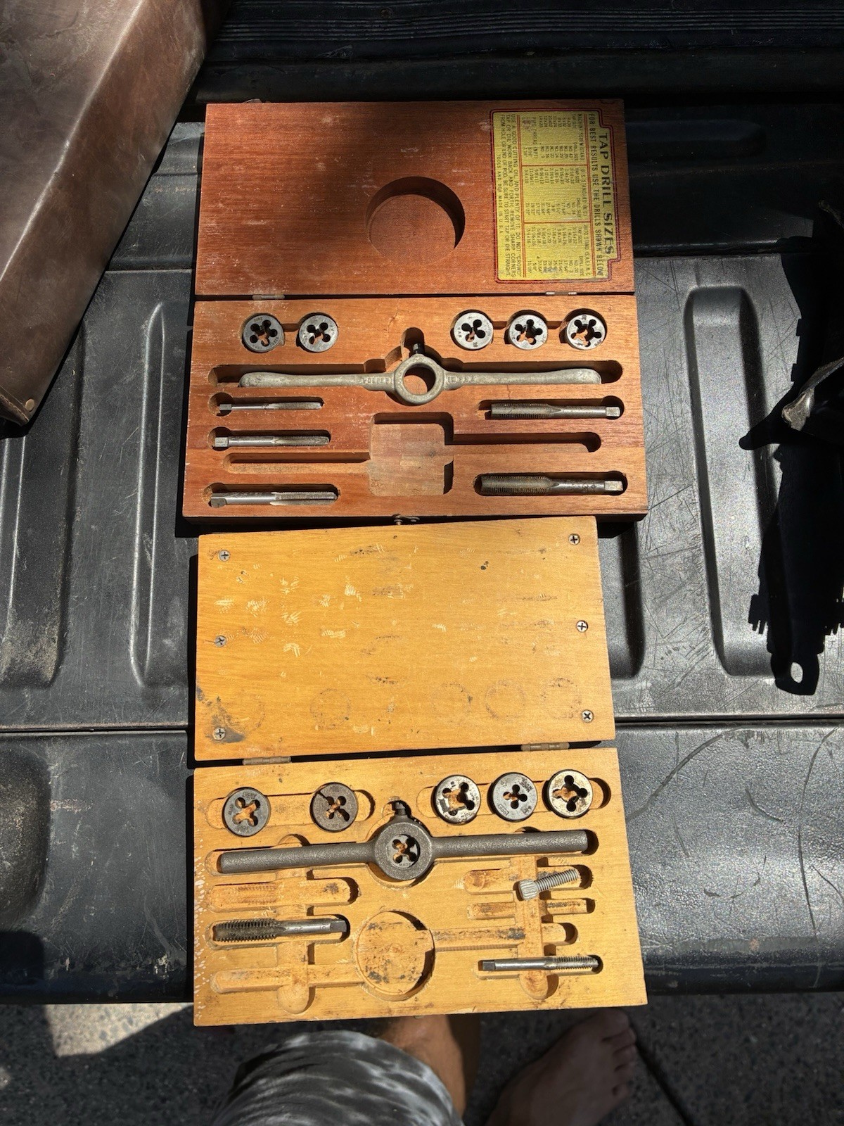 Vintage ACE & Vermont Tap and Die Sets Partial w/ Original Wood Boxes USA
