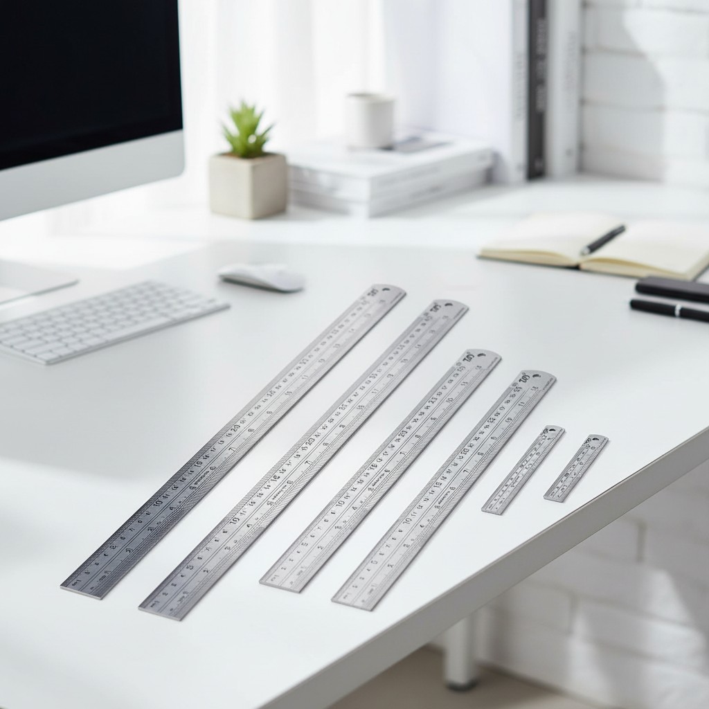 Durable Stainless Steel Ruler Set with Smooth Edges – 6 Inch, 12 Inch, 16 Inch