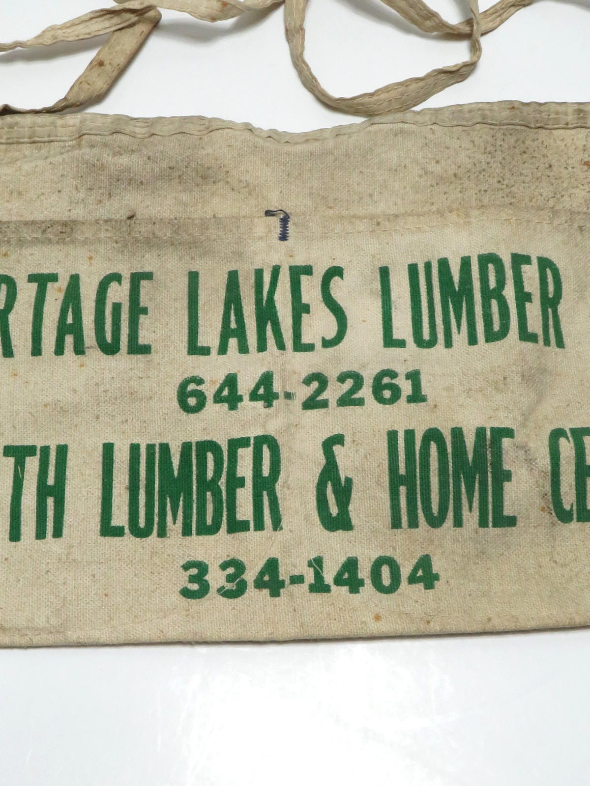 VINTAGE CARPENTER’S APRON PORTAGE LAKES LUMBER CO. – WADSWORTH LUMBER & HOME CTR