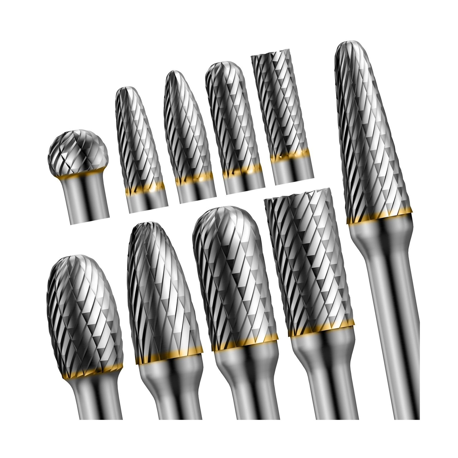 10pcs Die Grinder Bits w/ 1/4″ Shank, Tungsten Carbide Burr Set… FAST USA SHIP