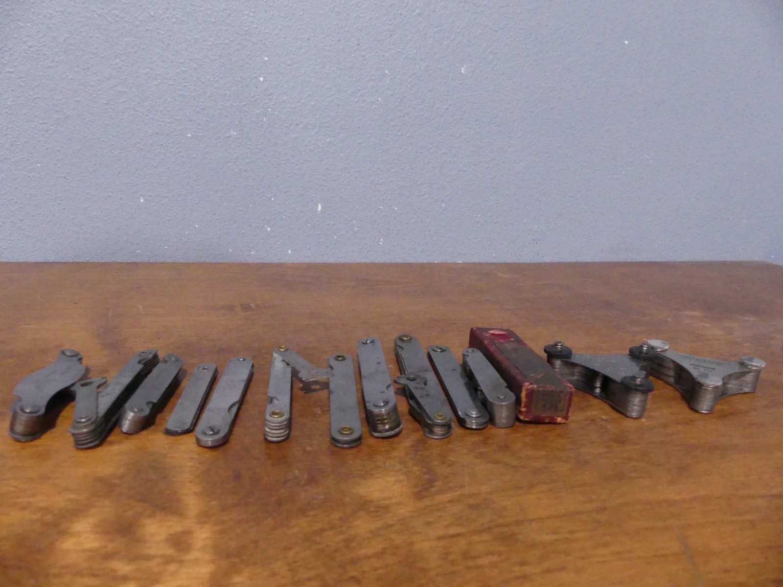 Large Lot 13 Vintage Machinist Gap Screw Feeler Gauge Tools Starrett Lufkin