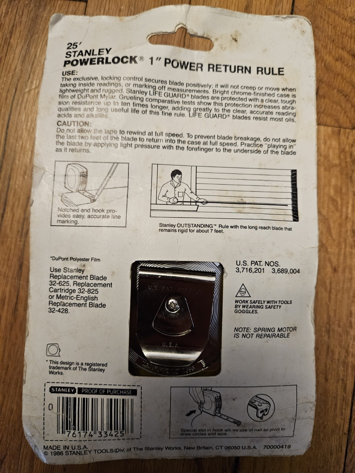 Stanley 33-425 25-Foot Powerlock Tape Measure In Original Pkg. *Vintage*