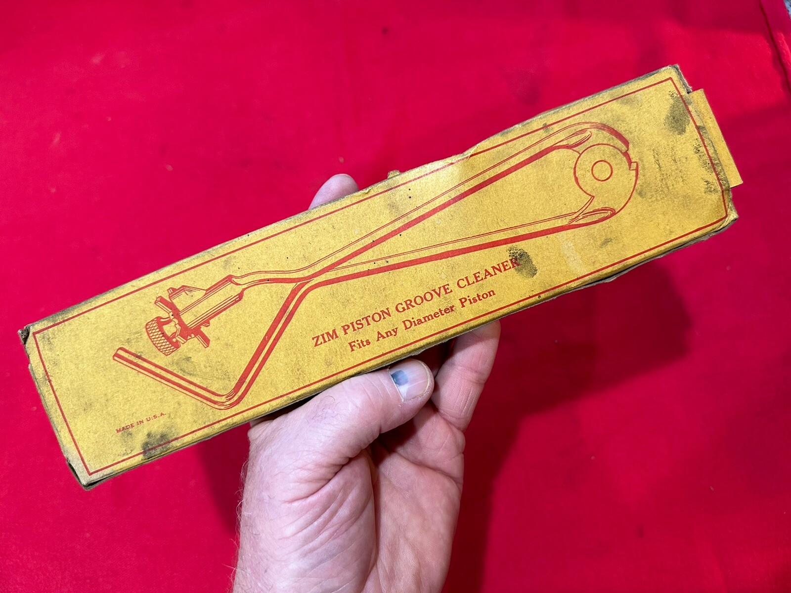 VINTAGE ZIM PISTON RING GROOVE CLEANER WITH ORIGINAL BOX USA MADE 40s 50s 60s
