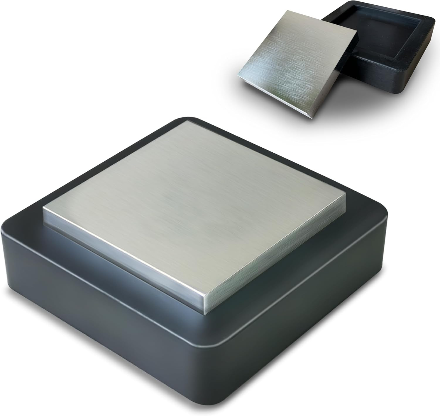3″ Chrome-Plated Steel Bench Block Flat Square Anvil with 4″ Rubber Block-A Grea