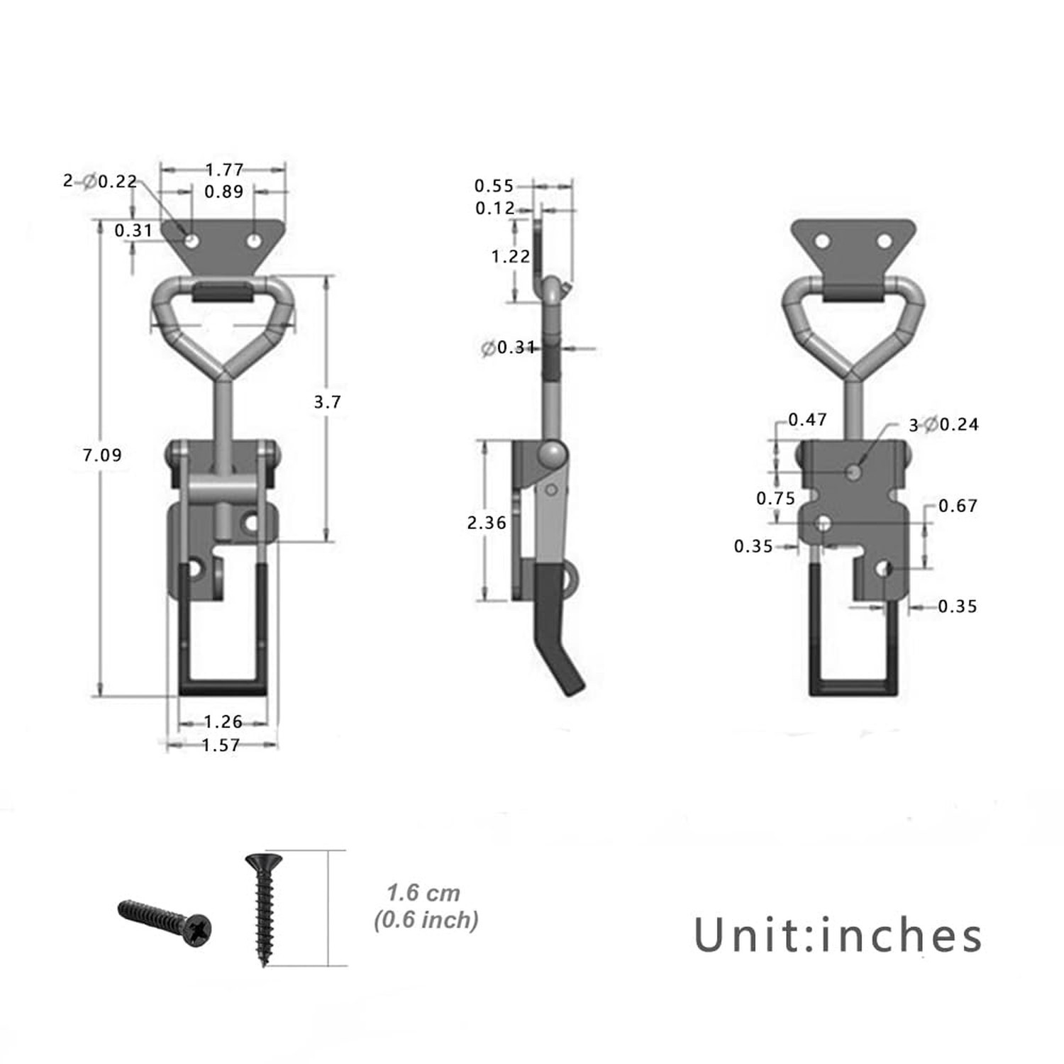 E-TING 4 Pack Adjustable Quick Release 661lbs load Toggle Latch for Cabinet |…