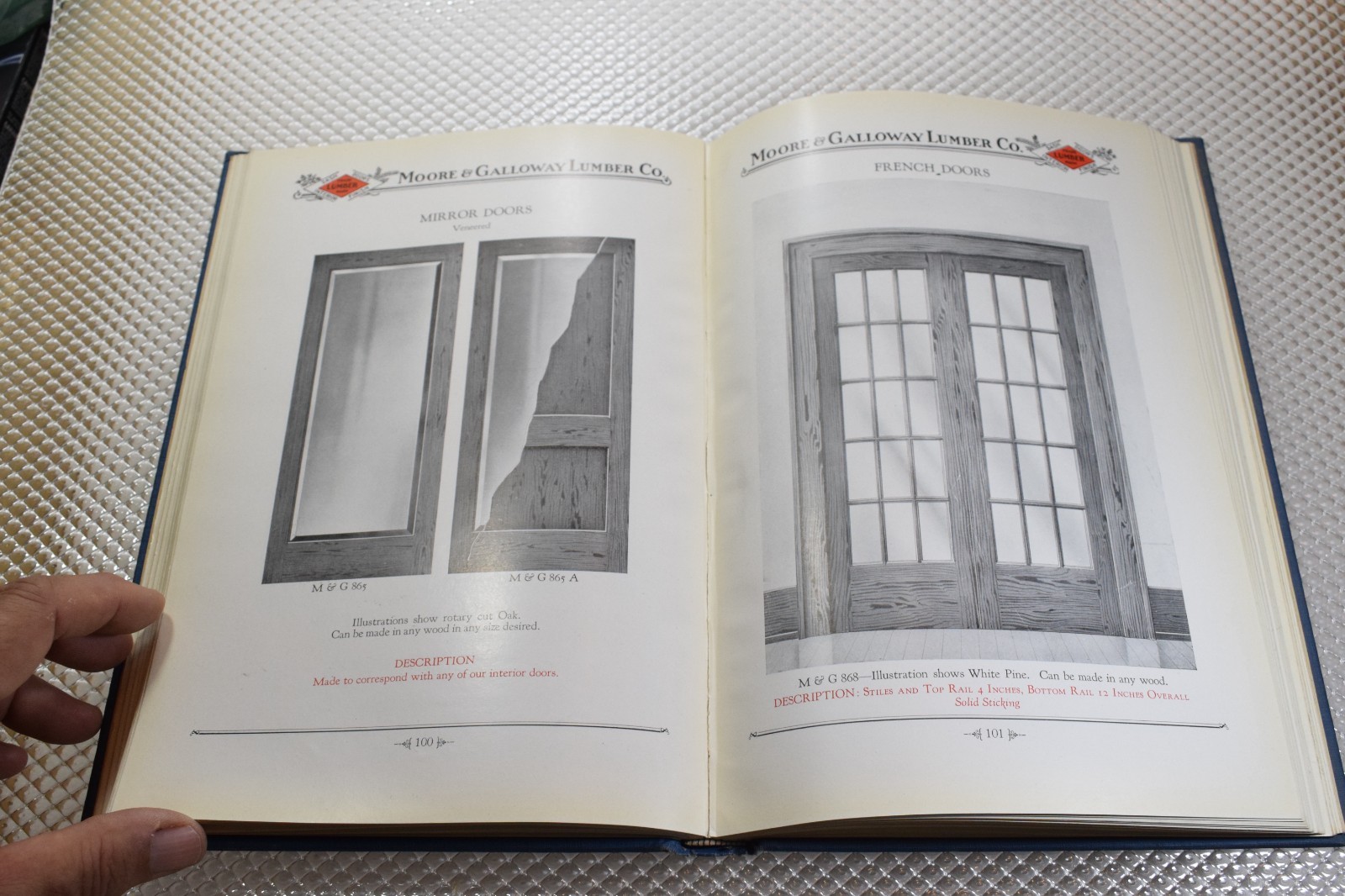 MOORE & GALLOWAY LUMBER FOND DU LAC WISCONSIN 1920s HARDCOVER SALES CATALOG BOOK