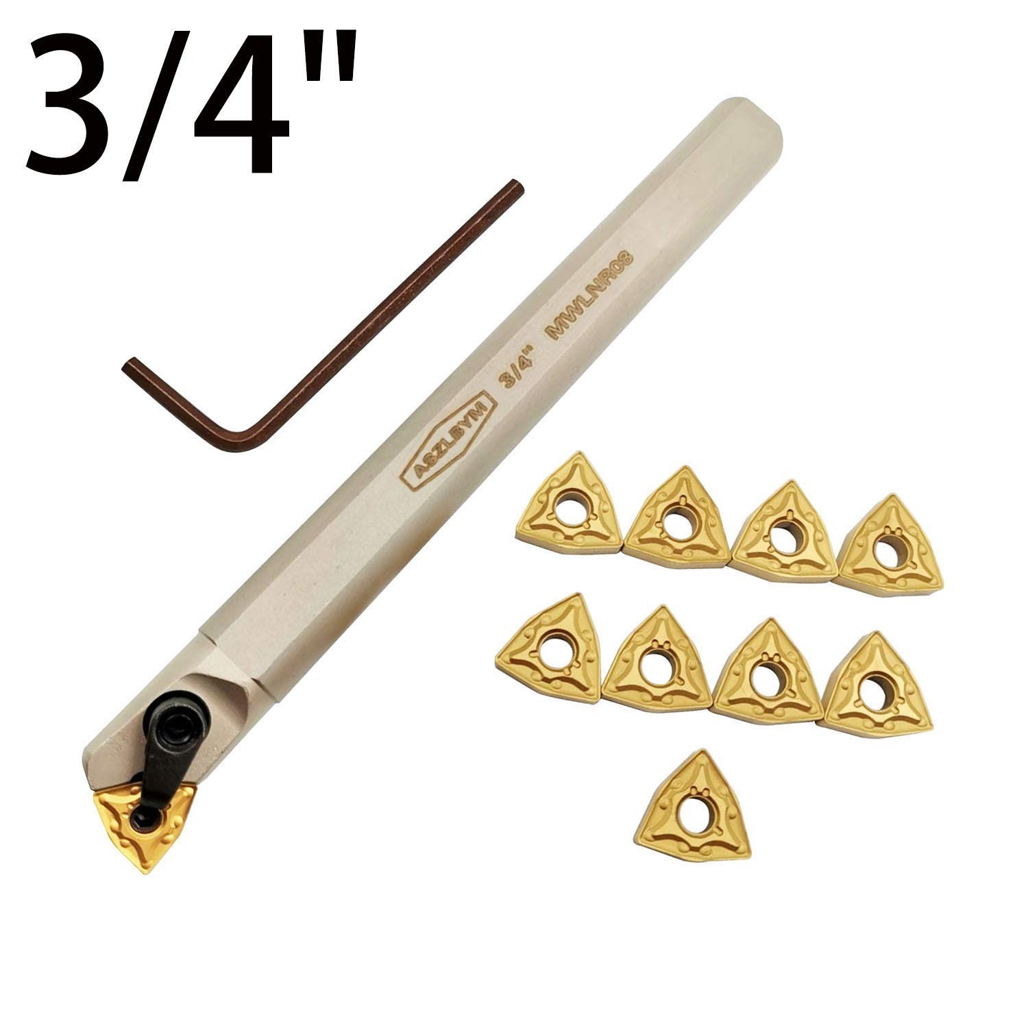 ASZLBYM 3/4″ Lathe Internal Boring Bar Turning Tool Holder S20R-MWLNR08 with …