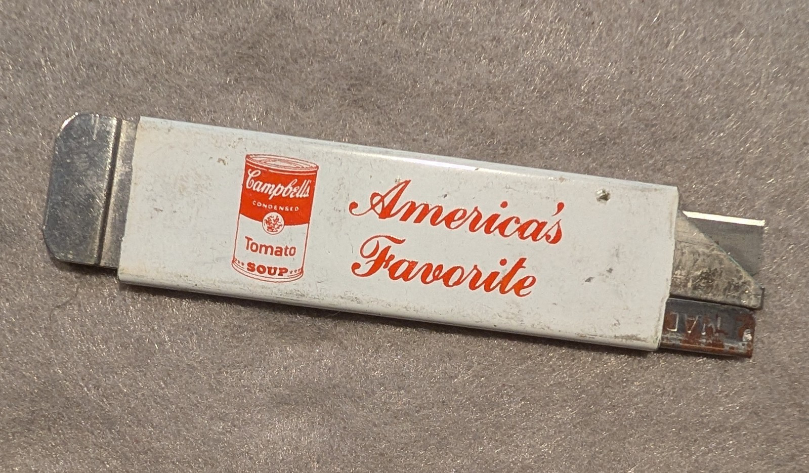 Campbell’s Tomato Soup Advertising Razor Blade “America’s Favorite” Red/White