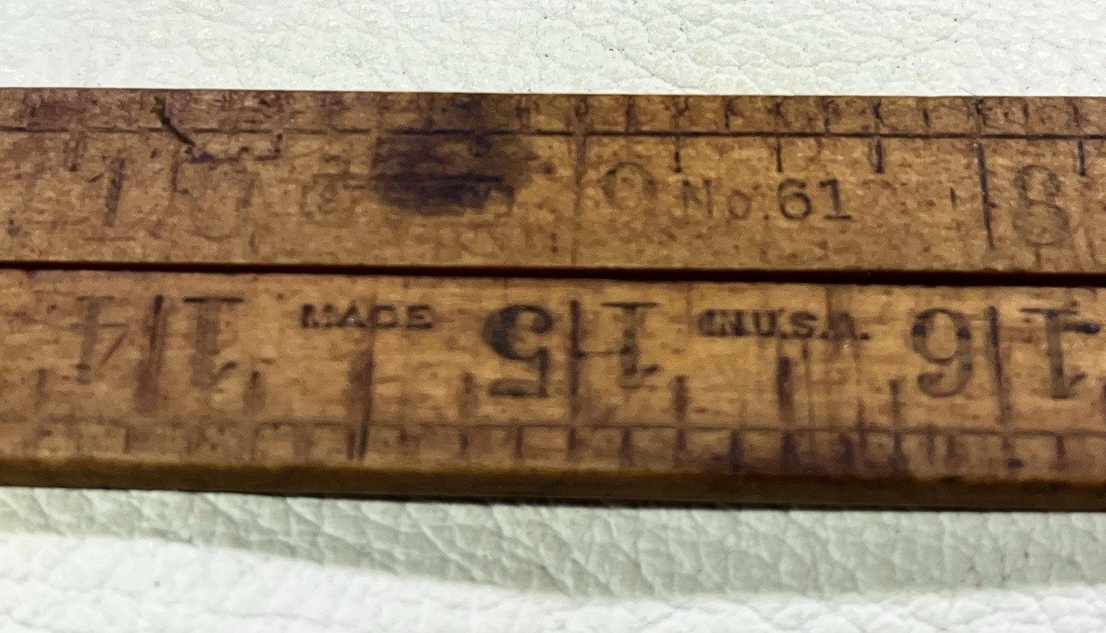 Vintage Stanley No 61 Boxwood Brass Folding Ruler 24 Inch Carpenter Rule Antique