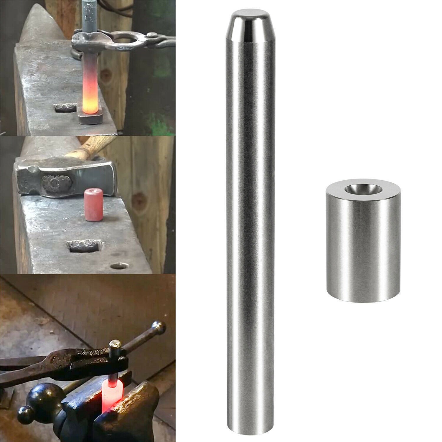 Blacksmith Rivet Doming Punch Bucking Tools Factory Formed 1/2″ Head 5/16″ Dome