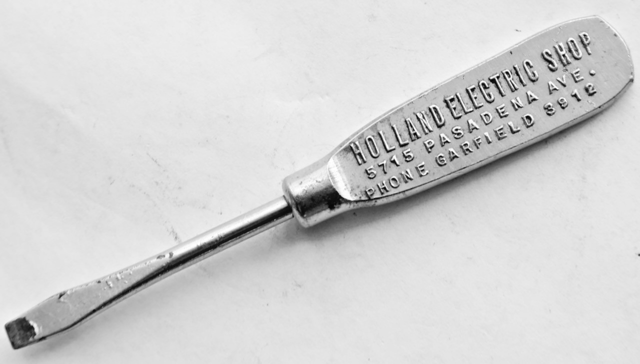 Holland Electric Shop (Highland Park, Ca.)(Phone 3912) Adv. Screwdriver / MTT