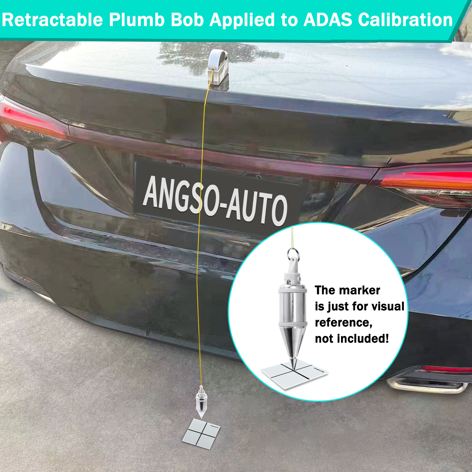 Magnetic ADAS Calibration Auto-Retract Plumb Bob with 9.8ft String 10.58oz(300g)
