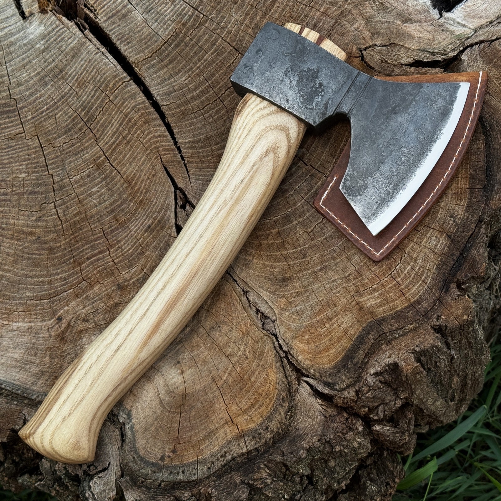 Hand Forged Wood Carving Axe. Bushcraft Hatchet for Woodworking.