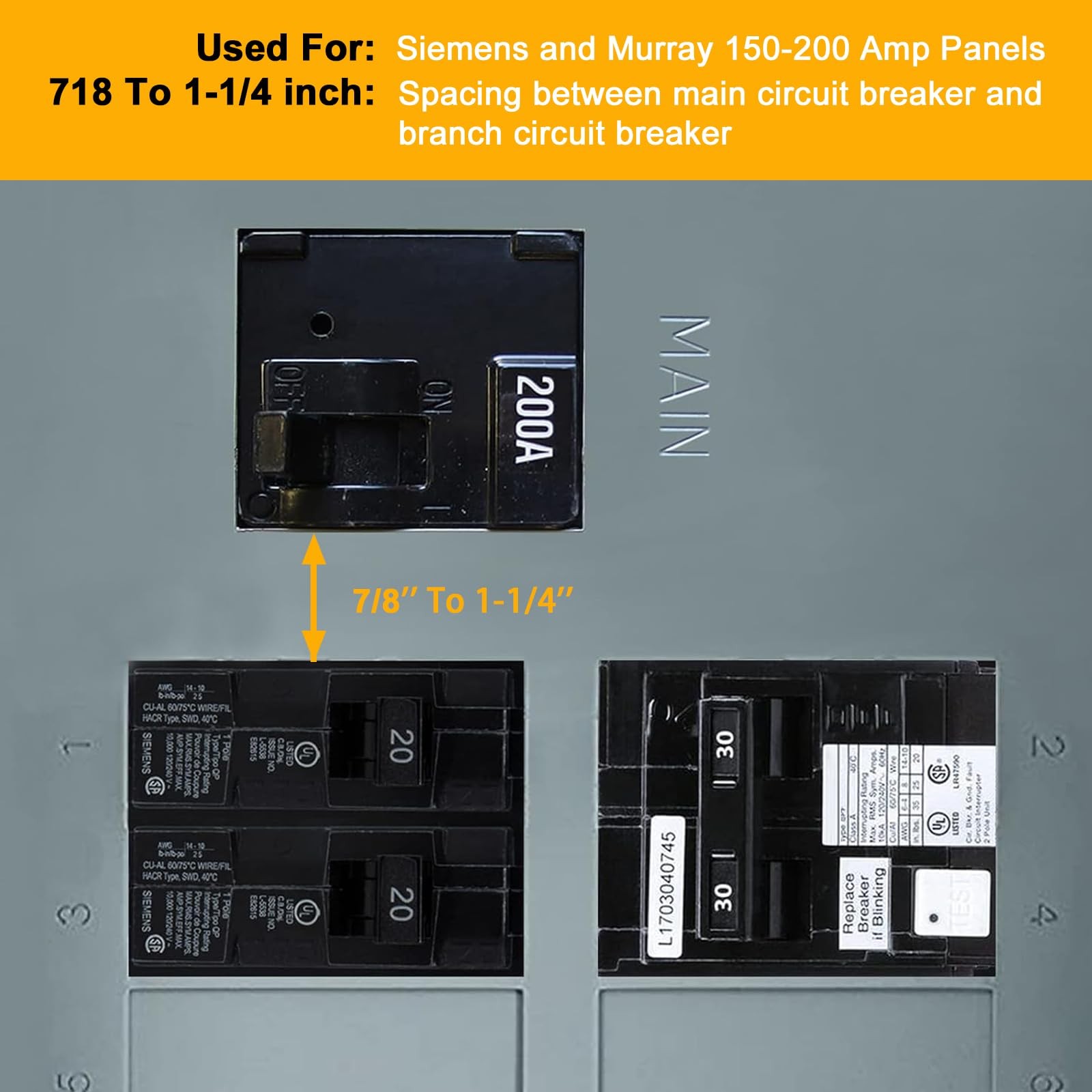 Generator Interlock Kit Compatible with Murray or Siemens 150 amp or 200 amp Pan