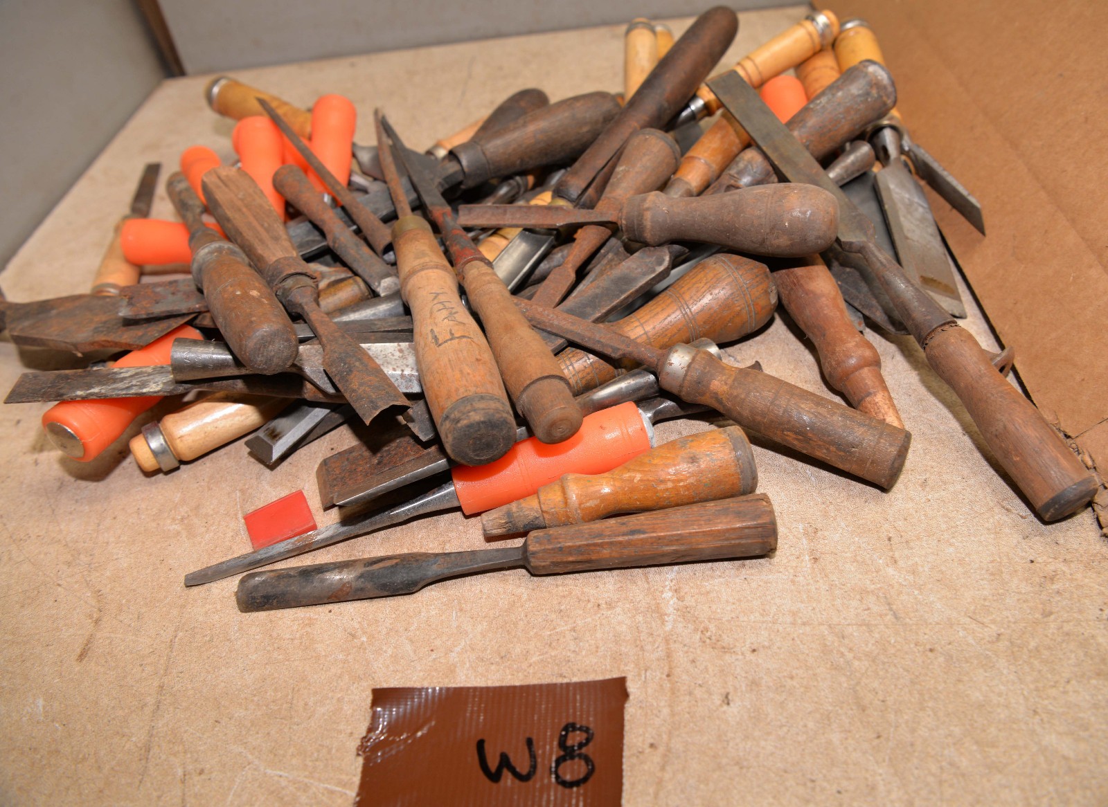 60 vintage wood carving chisels collectible woodworking huge tool lot W8