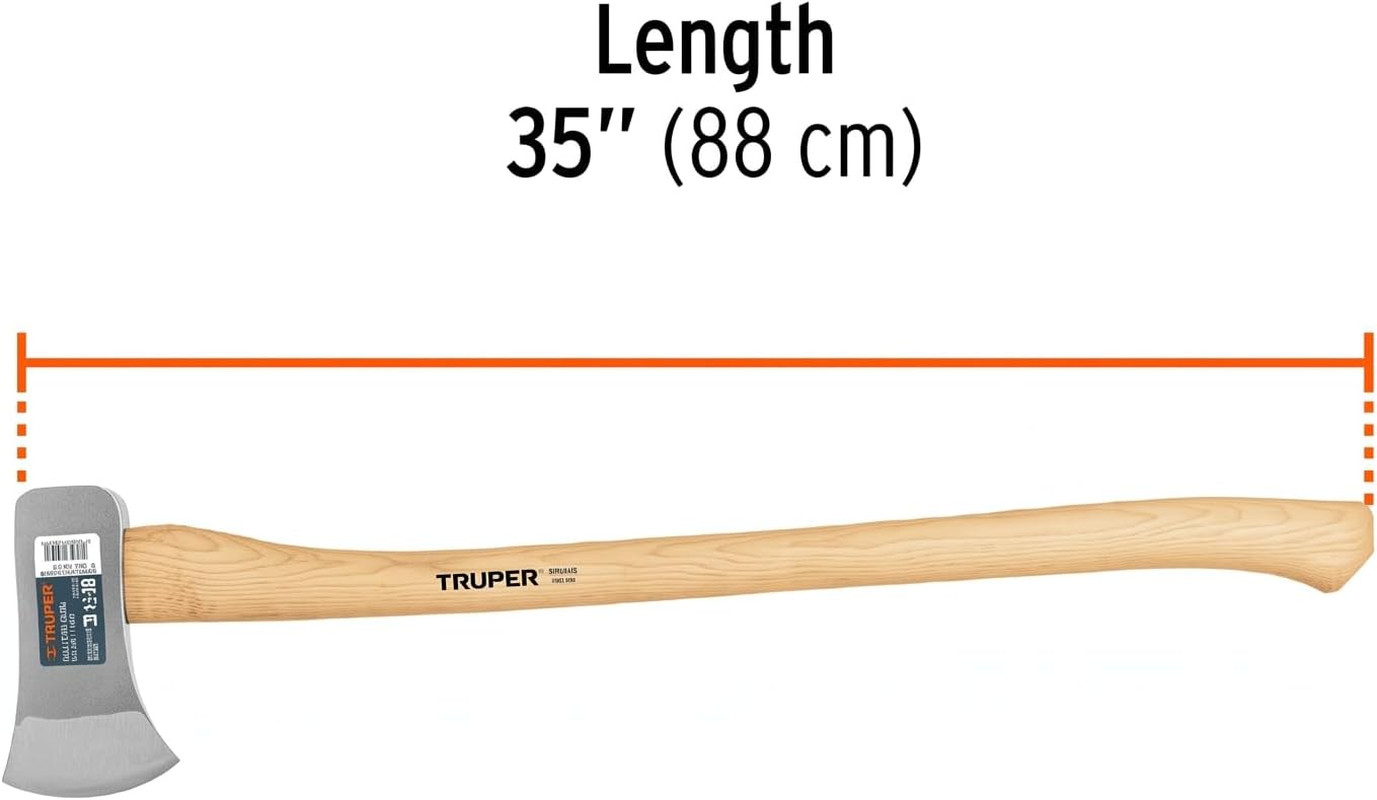 Truper Michigan Axe, 3.5 Lb Forged Steel Head, 35-Inch American Hickory Wood Han