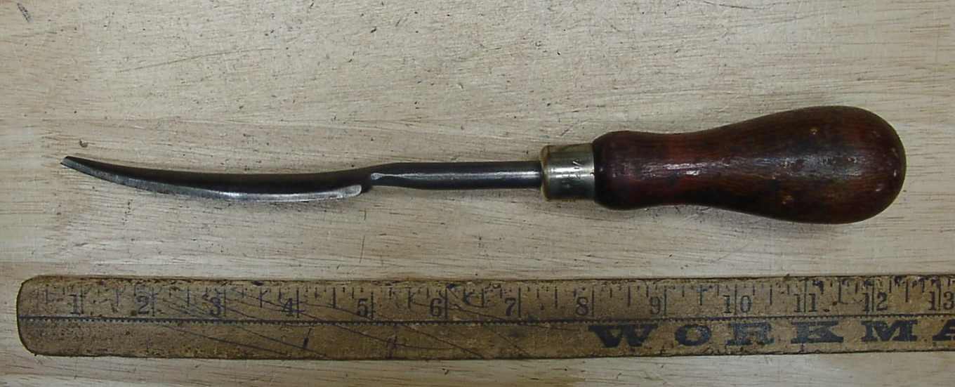 Vintage Millers Falls USA 381-4-1/2 Wood Handle Bearing Scraper,11-5/16″,VGC