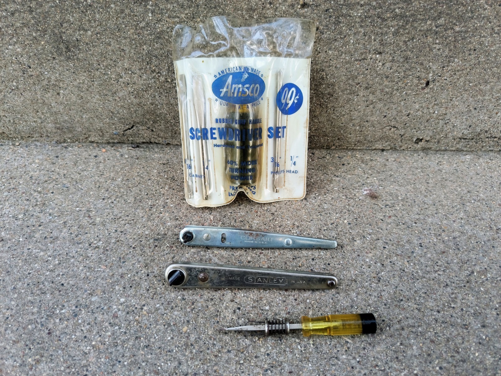 VINTAGE STANLEY TOOLS Yankee 3800 CORSAIR Ratchet SURE GRIP AMSCO SCREWDRIVERS