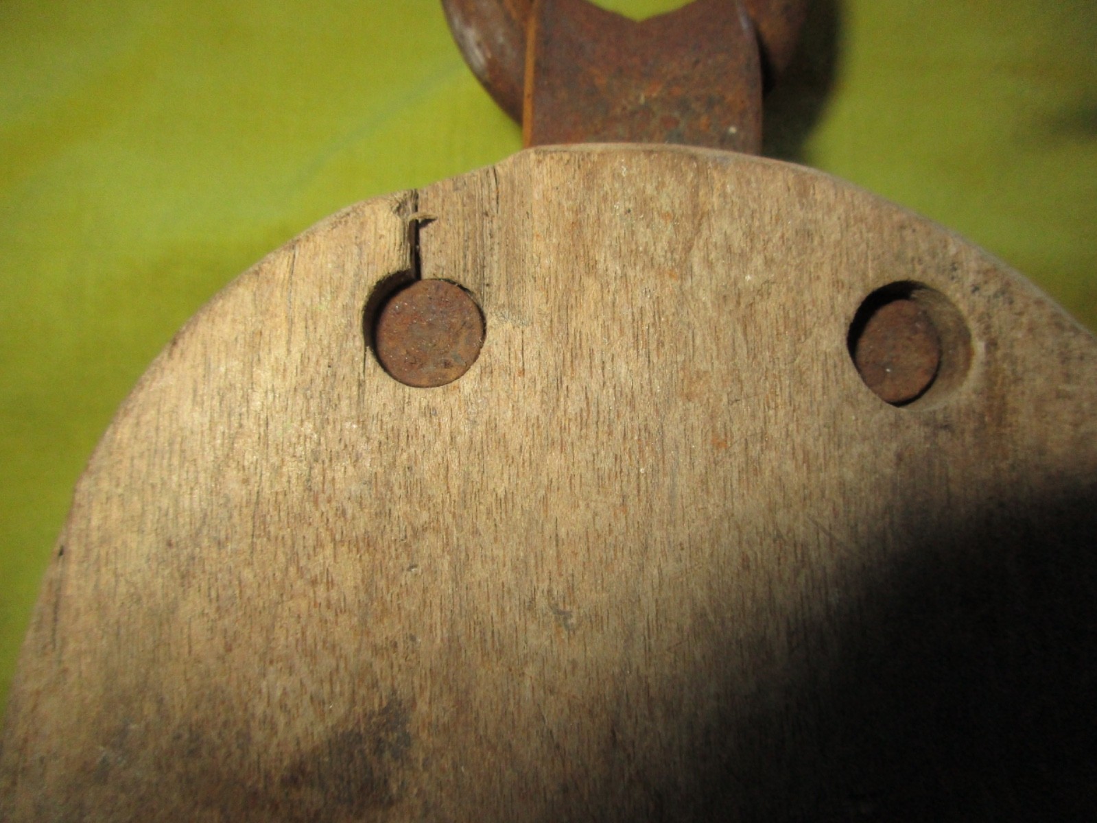 VINTAGE Wooden ANVIL Brand WESTERN BLOCK CO. Single Pulley Block & Tackle (TS)