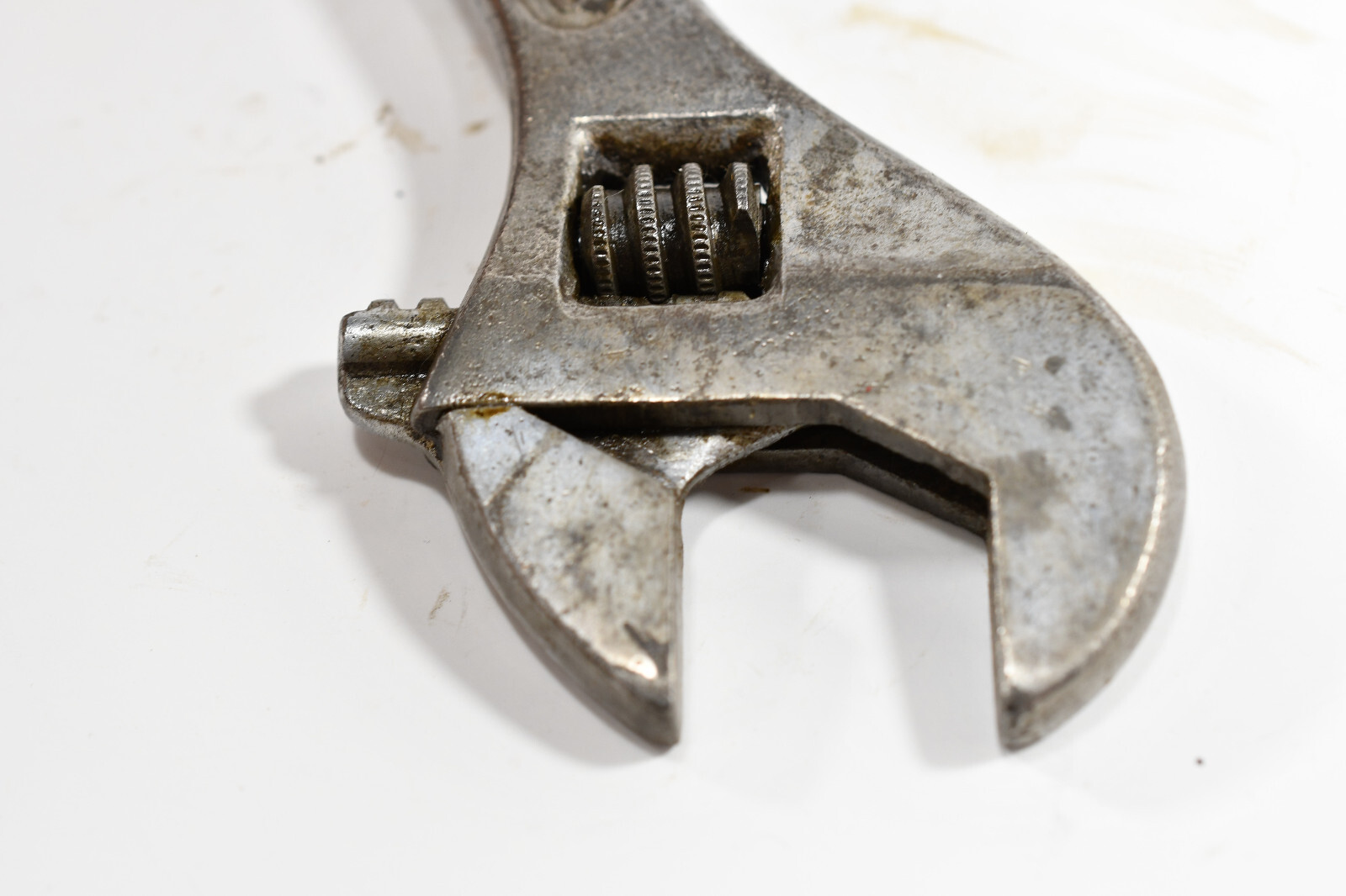 Vintage DIAMOND CALK & HORSESHOE 8” Adjustable Wrench, 9/16 box end USA M1428