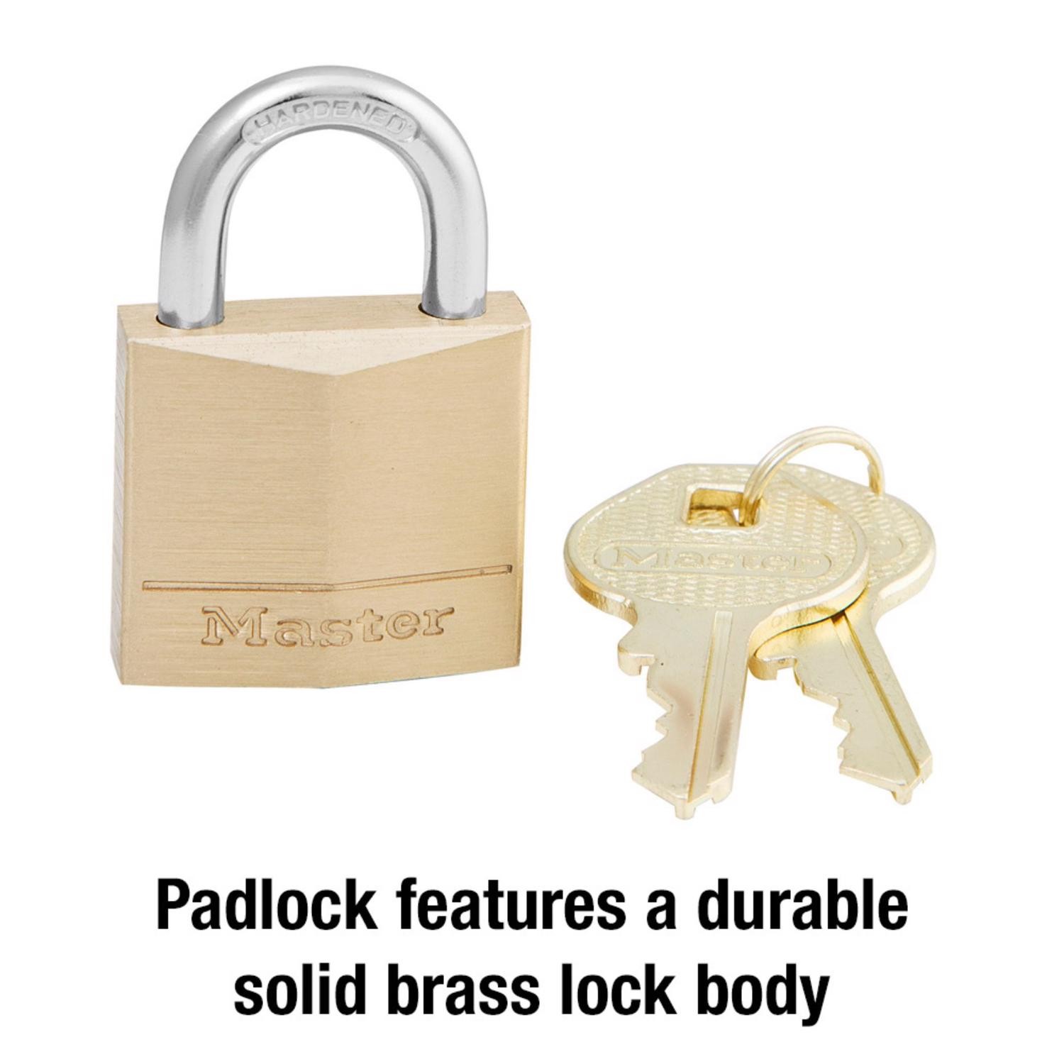 Master Lock 130D Solid-Brass Body Pin Tumbler Padlock 1-3/16 in.