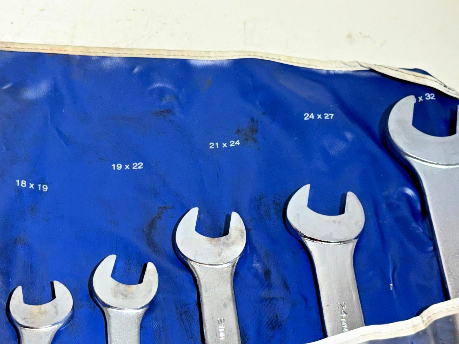Vintage Duro/Indestro Chrome Metric Open End Wrench Set #84300 – 10 Piece 8-32mm