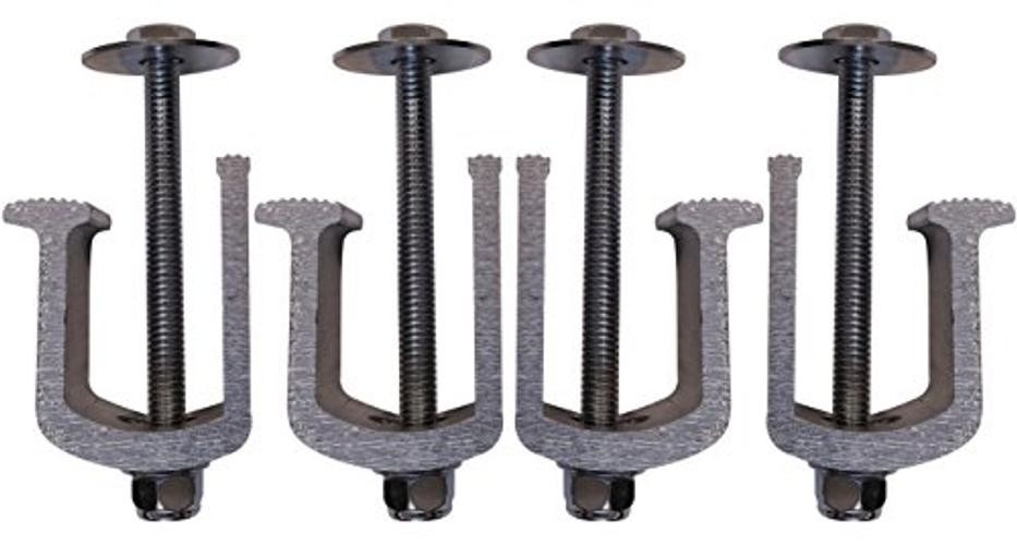 (4 Pack) Easy Mount – Truck Tool Box Clamps – Aluminum Tie Downs 1