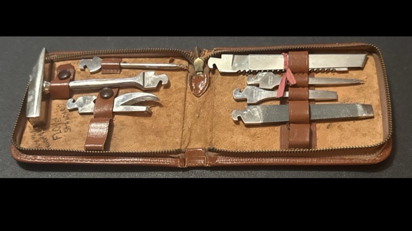 Vintage Tool Kit Solingen Germany Original Leather Case