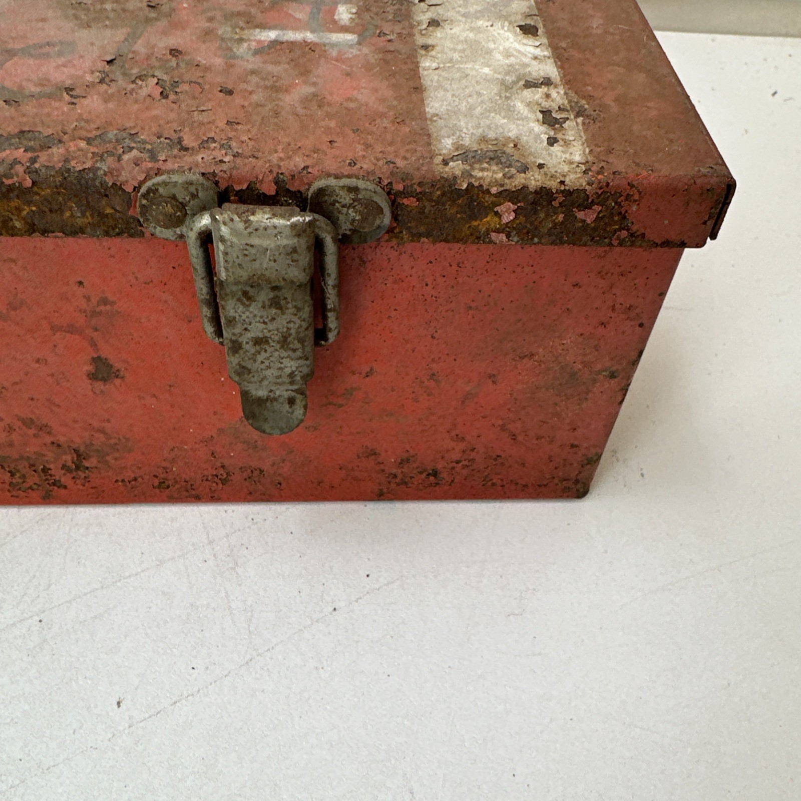 Vintage Ridgid Tool Box Red Metal LAIS As Is