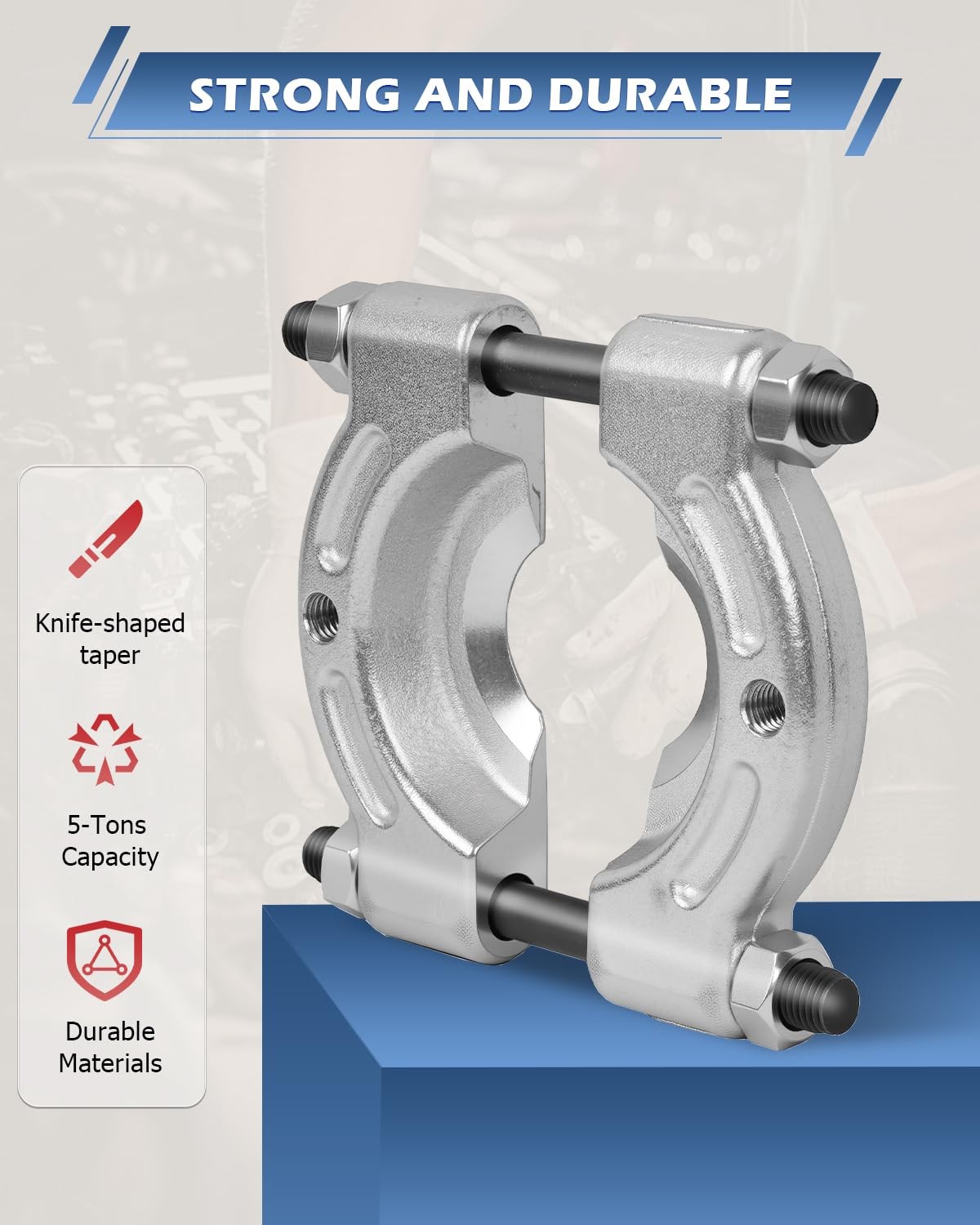 12pcs Bearing Separator Puller Set, Heavy Duty 5 Ton Capacity 2 and 3 Bearings