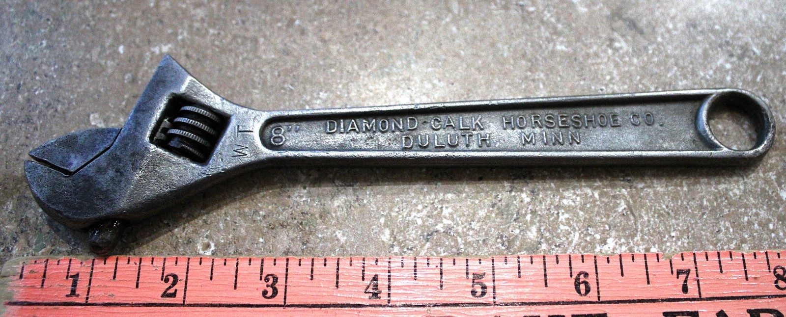 Vintage 8″ Diamond Calk Horseshoe Co. Diamalloy Adjustable Wrench Duluth MN USA