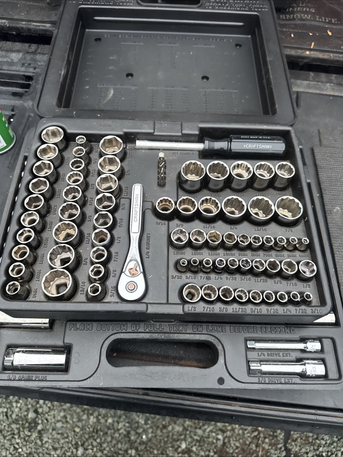 Rare Sears Craftsman USA 120pc Mechanics Tool Set Socket Ratchet 33820 Light Use
