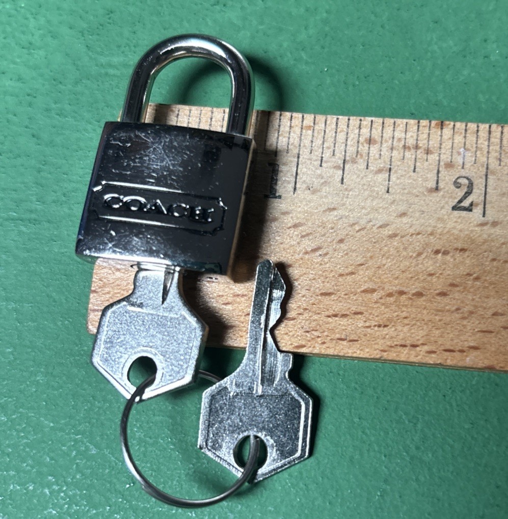 Vintage Coach Luggage Lock Set With 2 Keys Silver Mini Travel Or Bag Accessory