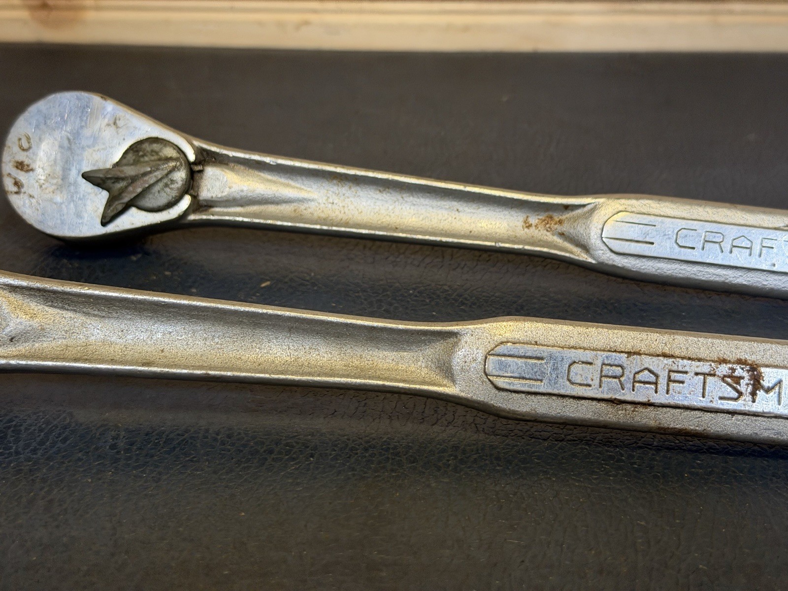 Lot Of 2 Vintage =V= Craftsman Flying V 1/2” 10″ Forged Ratchet For Repair