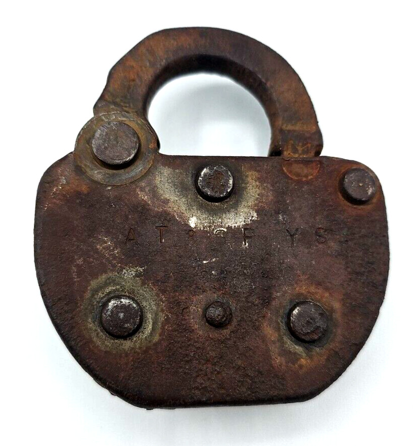 Vintage Adlake AT & SF RY S Atchison Topeka & Santa Fe Railroad Padlock Lock