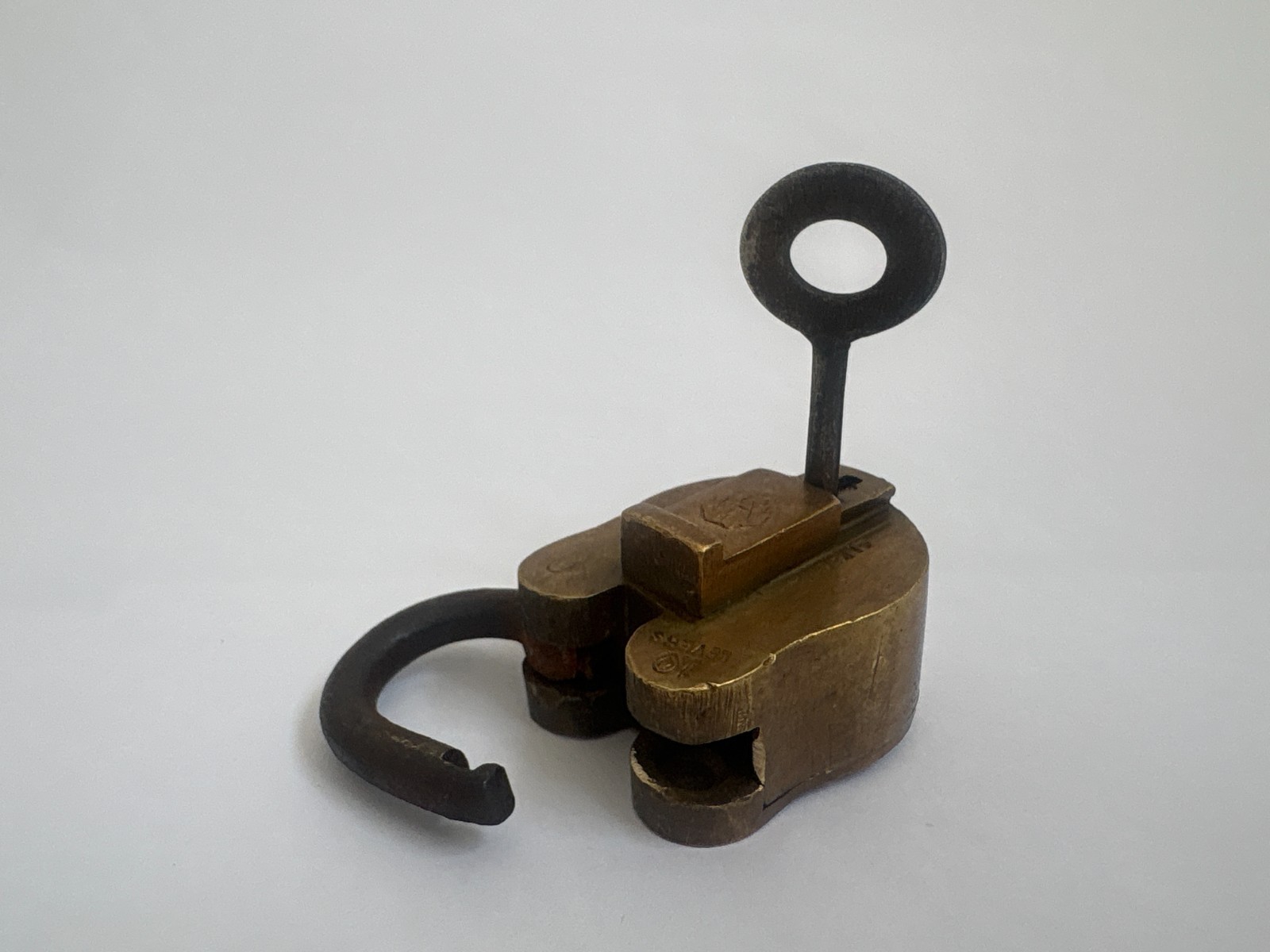 Old Brass Padlock with Original Key Working Vintage Decorative 10 Levers